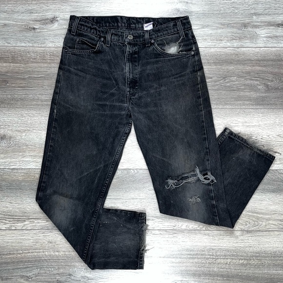 Vintage 505 Levi’s Regular Fit Straight Leg 34/30 Black Wash - Picture 10 of 12